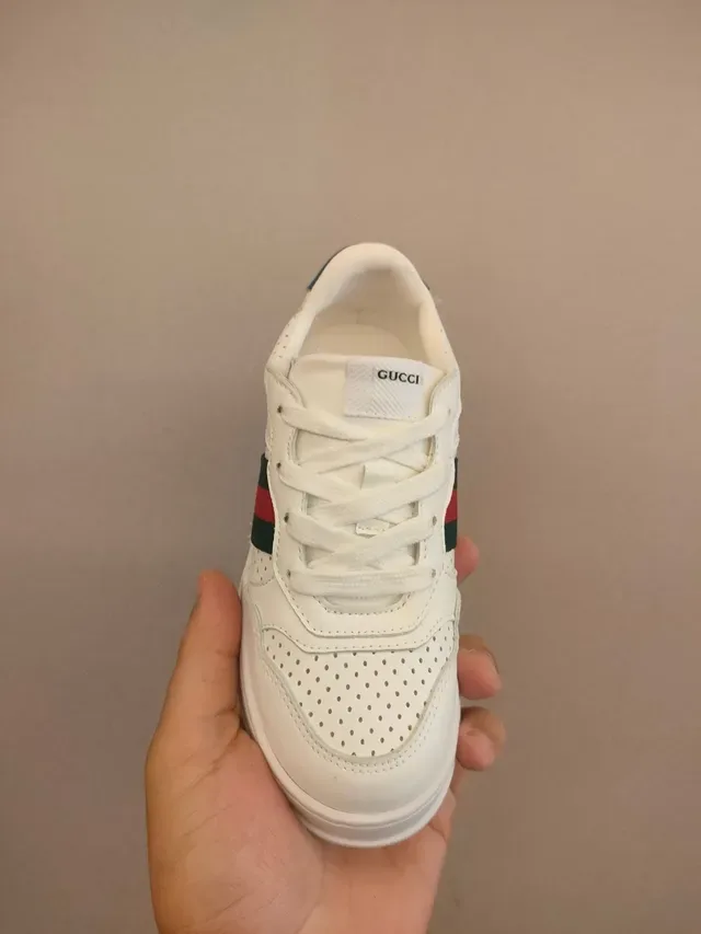 Gucci White Beige Low-Top Platform Perforated Leather Lifestyle Sneakers 12