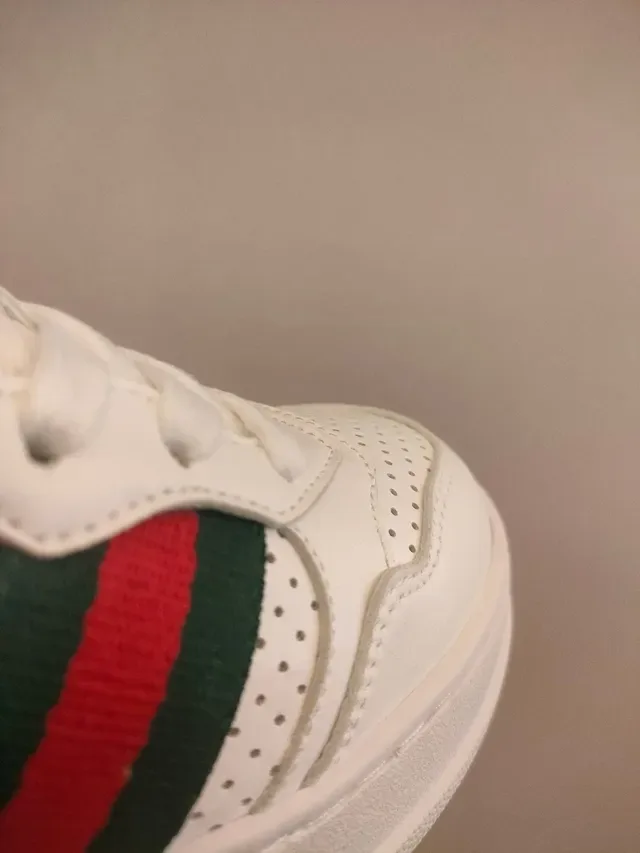 Gucci White Beige Low-Top Platform Perforated Leather Lifestyle Sneakers 16
