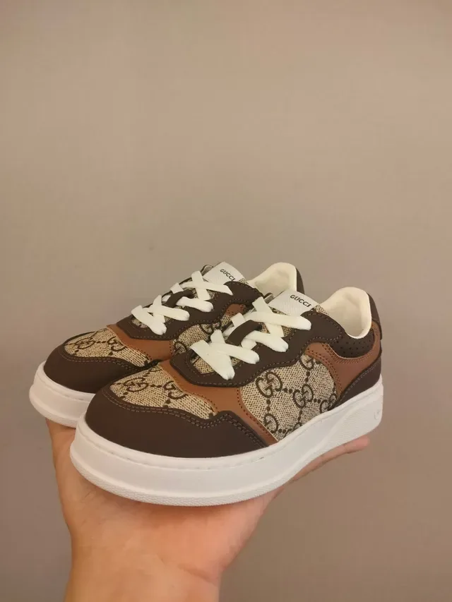 Gucci White Beige Low-Top Platform Perforated Leather Lifestyle Sneakers 22