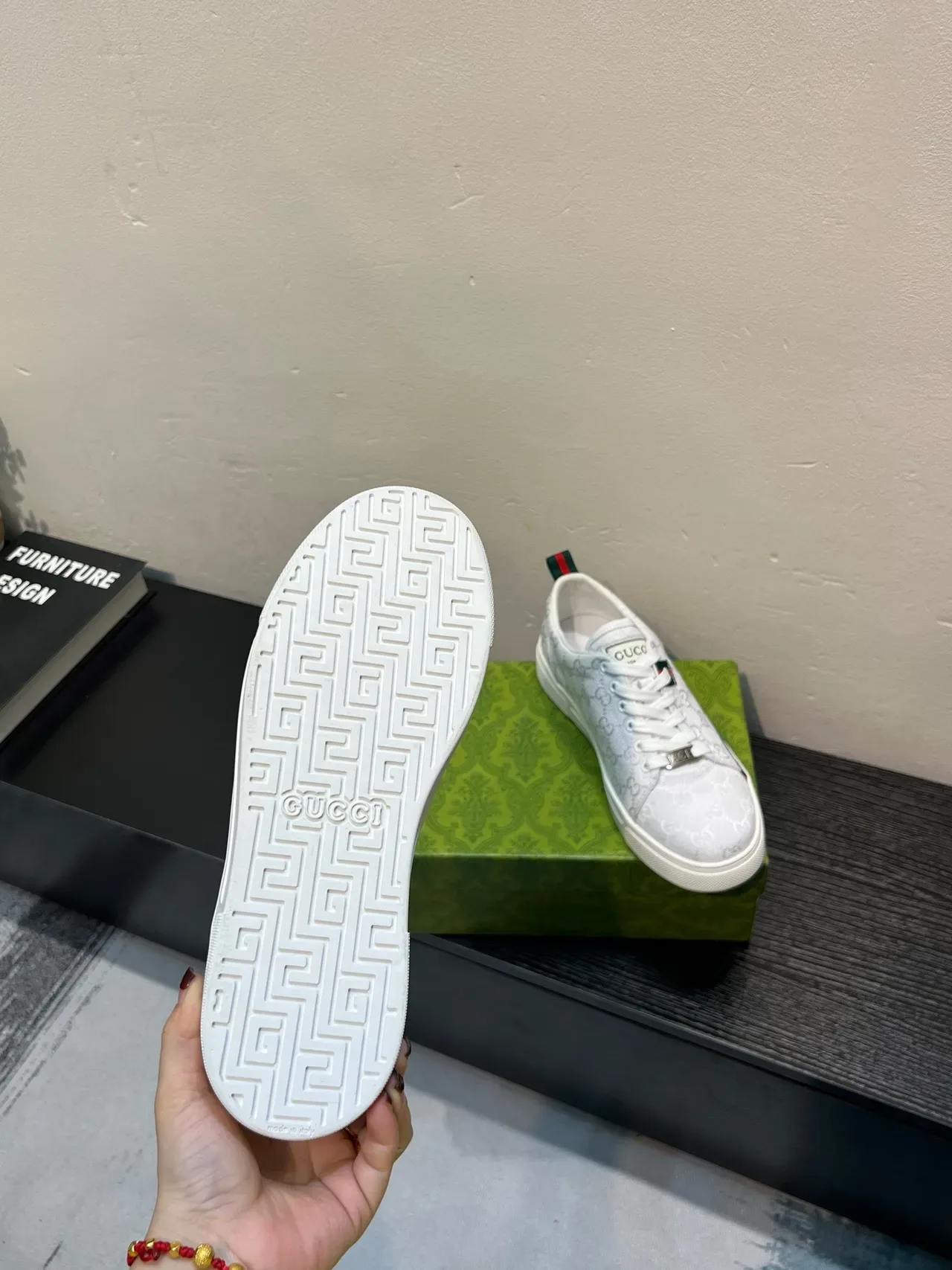Gucci White Red GG Monogram Canvas Web Stripe Detail Lifestyle Sneakers 9