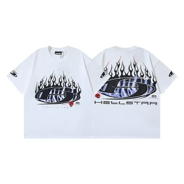 Hellstar Flame Graphic White T-Shirt 5
