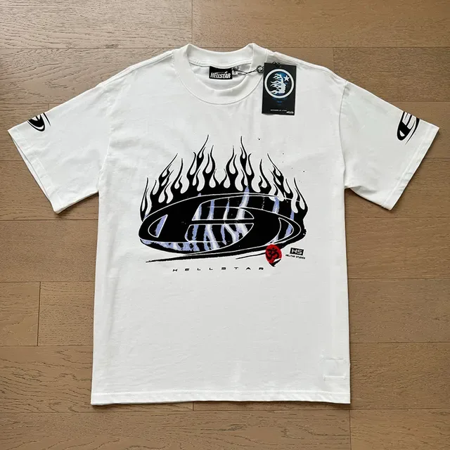 Hellstar Flame Graphic White T-Shirt 8