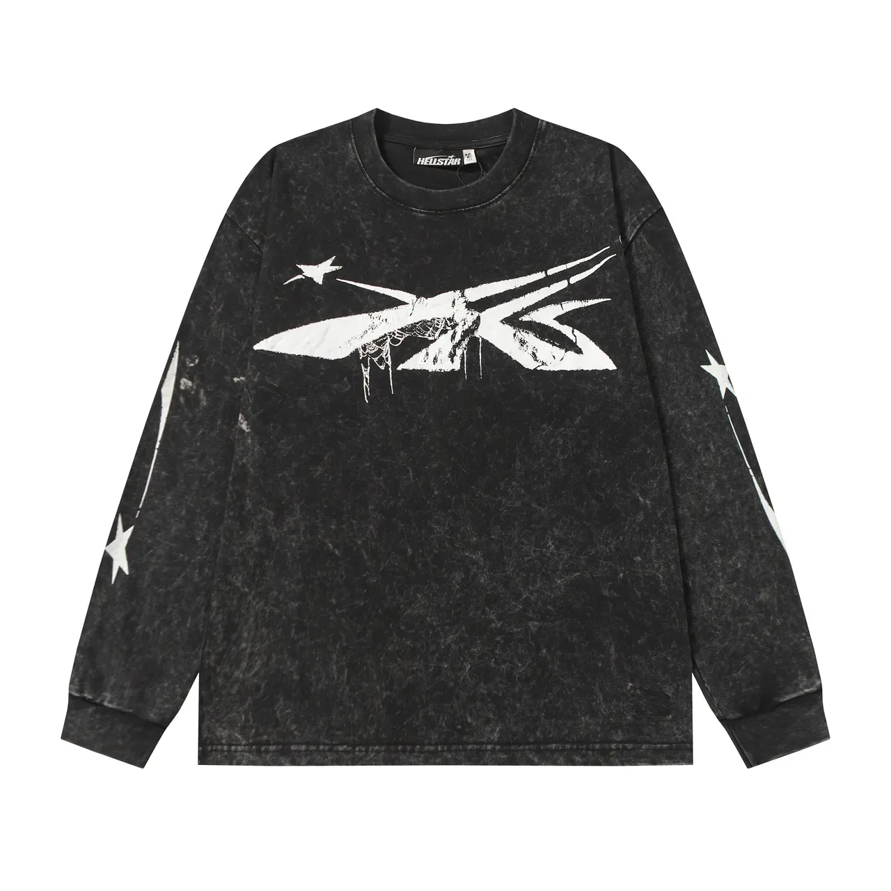 Hellstar Graphic Print Acid-Wash Long-Sleeve T-Shirt 4