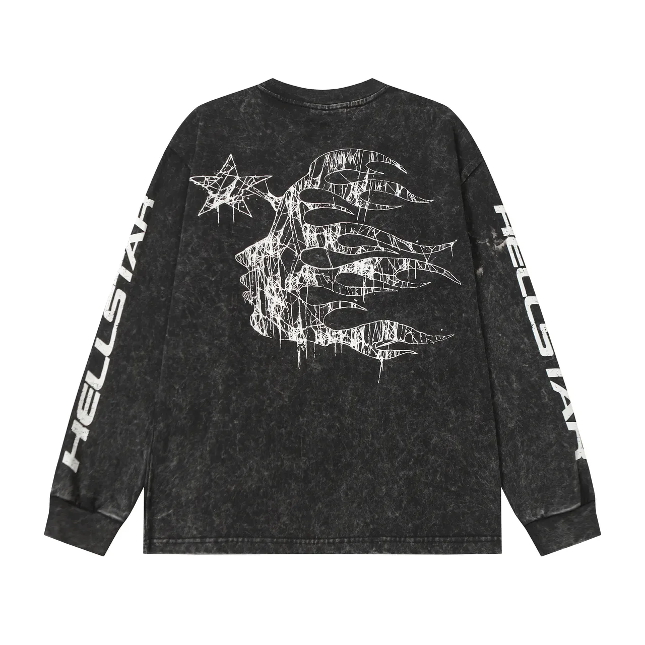 Hellstar Graphic Print Acid-Wash Long-Sleeve T-Shirt 5