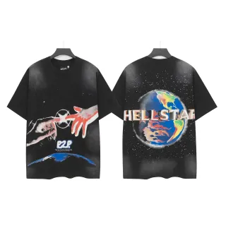 تي شيرت Hellstar أوفرسايز أسود بطباعة جرافيك