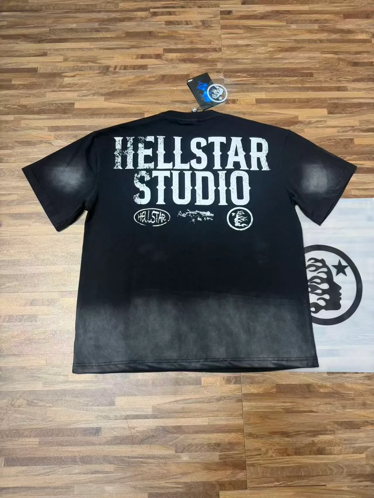 Camiseta oversized preta Hellstar com estampa gráfica 3