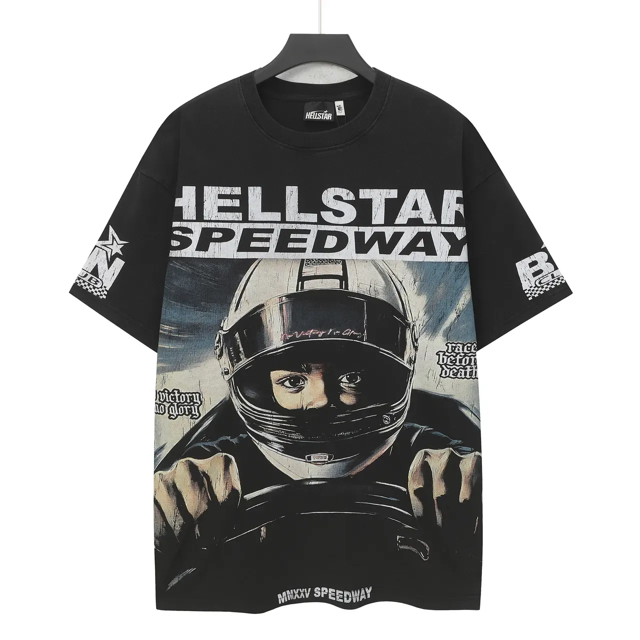 Hellstar Speedway Racer Graphic Oversized Black T-Shirt 3