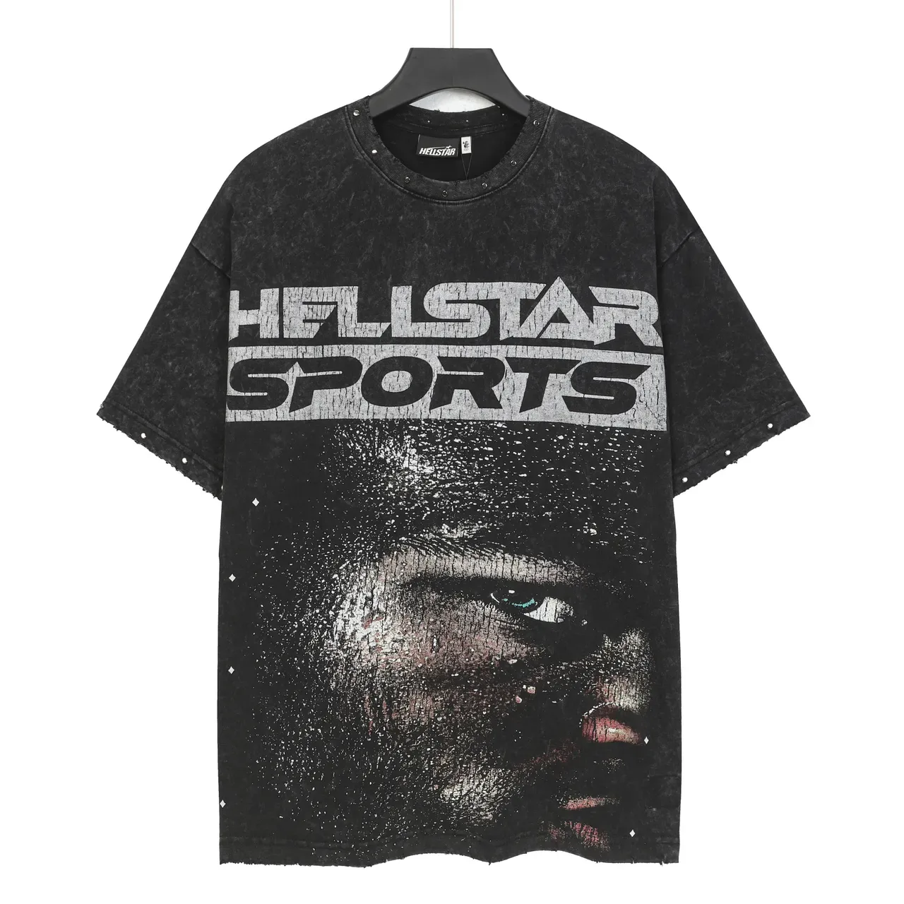 Hellstar Sports Distressed Black Graphic Oversized T-Shirt 2