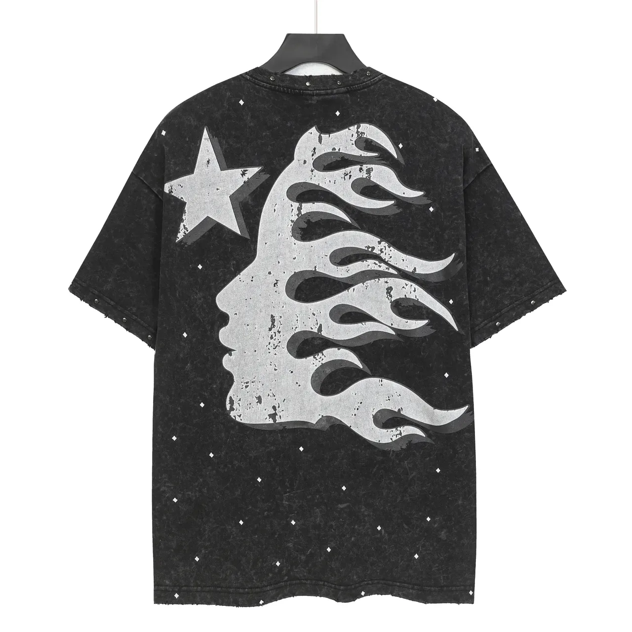 Hellstar Sports Distressed Black Graphic Oversized T-Shirt 3