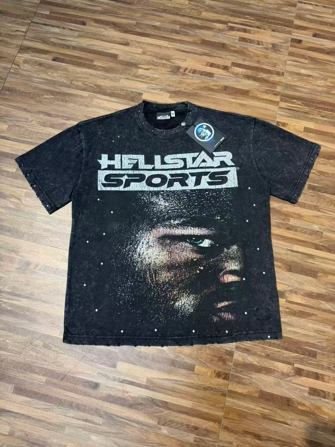Hellstar Sports Distressed Black Graphic Oversized T-Shirt 5