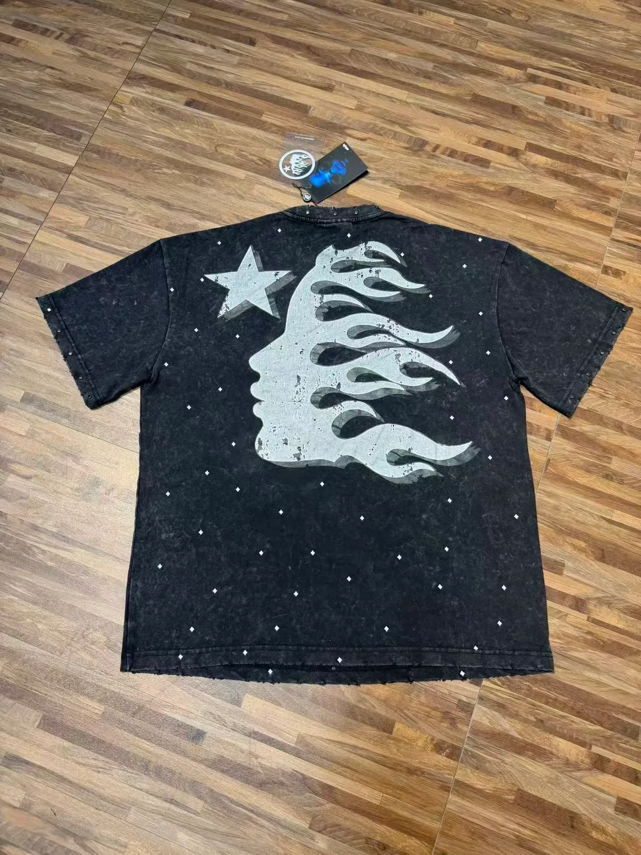 Hellstar Sports Distressed Black Graphic Oversized T-Shirt 6