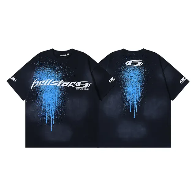Hellstar Studios Spray-Drip Graphic Black T-Shirt 2