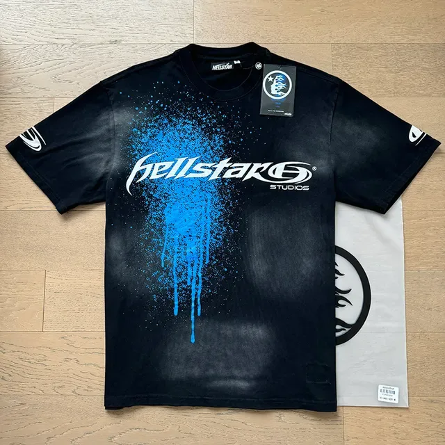 Hellstar Studios Spray-Drip Graphic Black T-Shirt 7
