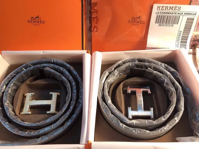 Hermès Black Gold Double-H Buckle Reversible Leather Belt 8