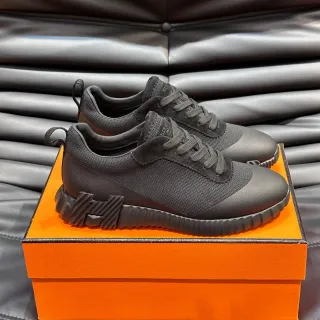 Hermès Black Monochrome Mesh And Suede Upper Lifestyle Sneakers
