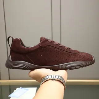 Hermès Burgundy Perforated Suede Lifestyle Sneaker