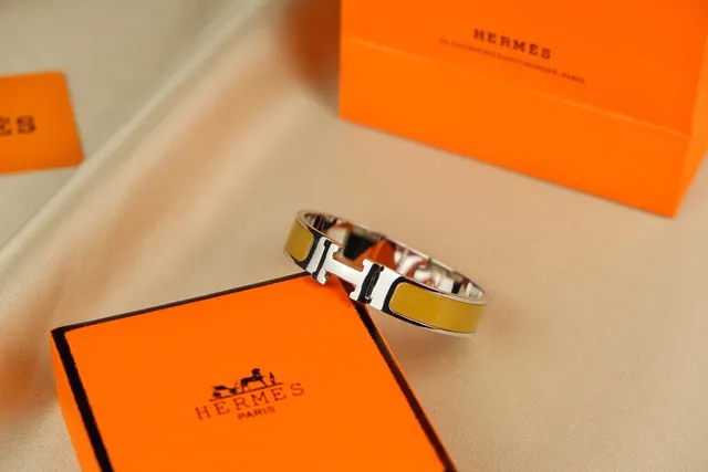 Hermès Clic H Bracelet Lavande Émail Ton Argenté Métal 5