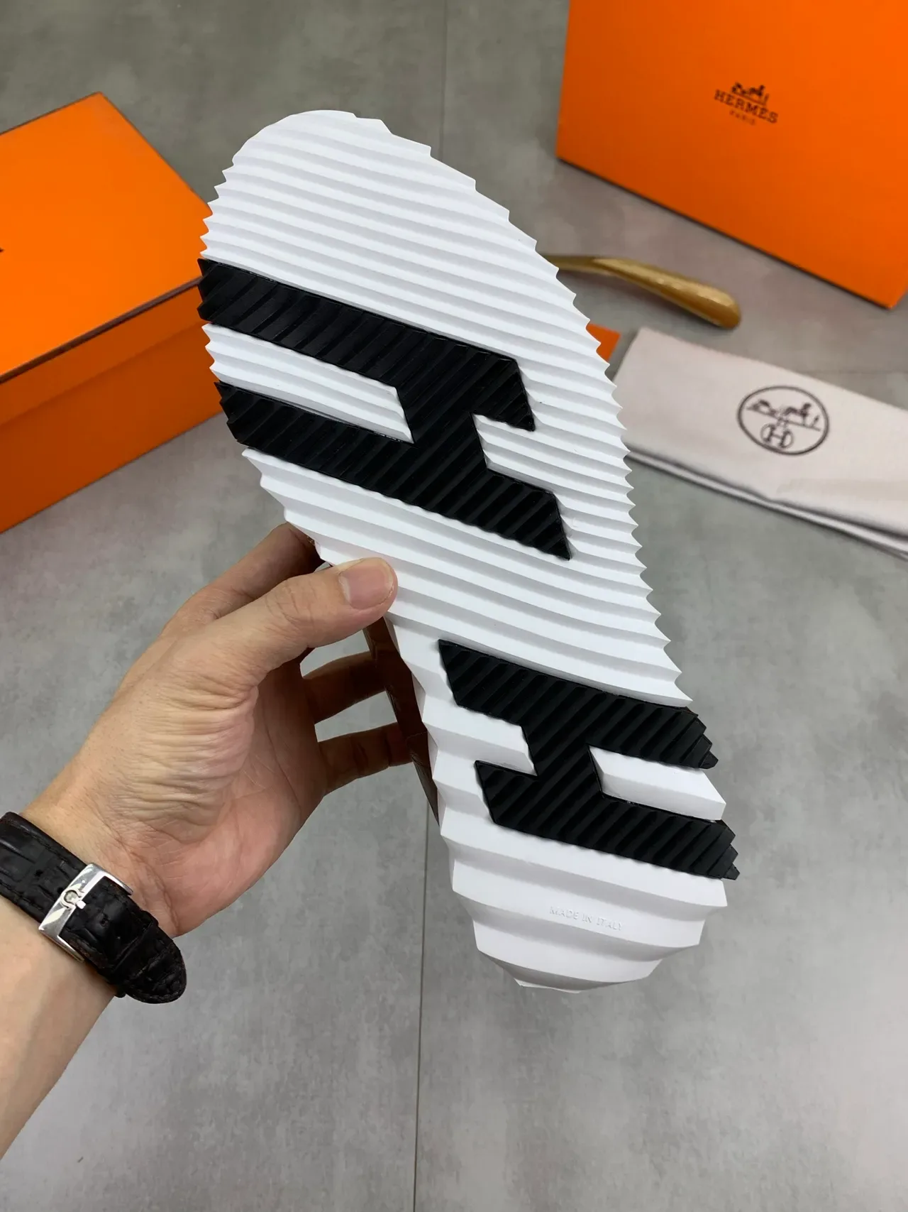 Hermès Croc-Embossed Leather Lifestyle Sneaker 3