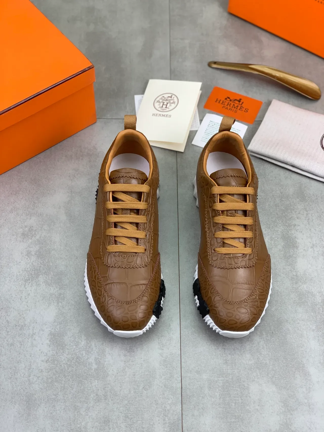 Hermès Croc-Embossed Leather Lifestyle Sneaker 4