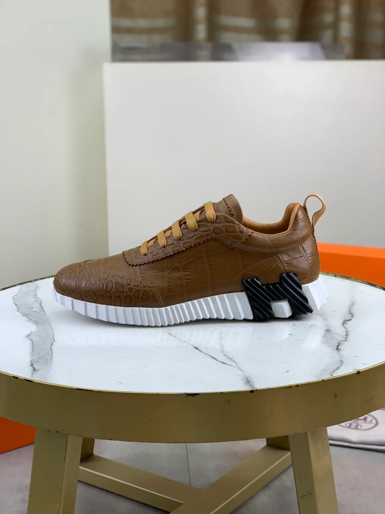 Hermès Croc-Embossed Leather Lifestyle Sneaker 5