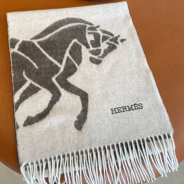 Hermès Écharpe Cachemire Motif Équestre 4