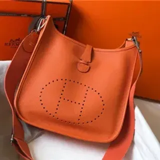 Hermès Evelyne Perforated H Logo Orange Underarm Bag