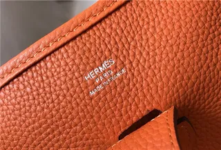 Hermès Evelyne Perforated H Logo Orange Underarm Bag 4