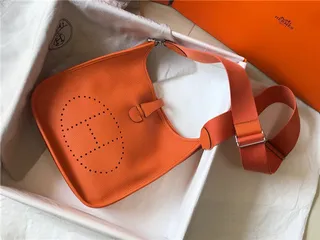 Hermès Evelyne Perforated H Logo Orange Underarm Bag 5