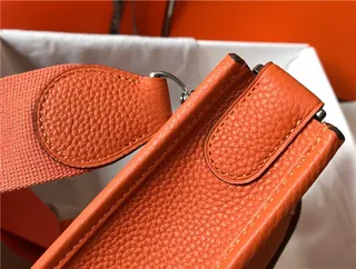 Hermès Evelyne Perforated H Logo Orange Underarm Bag 6