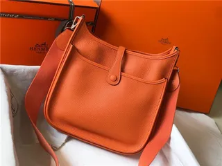 Hermès Evelyne Perforated H Logo Orange Underarm Bag 9