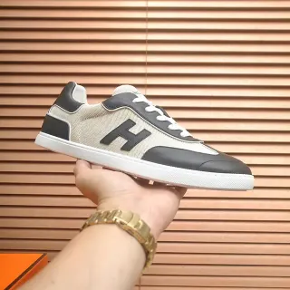 Hermès H-Logo Beige and Black Lifestyle Sneaker