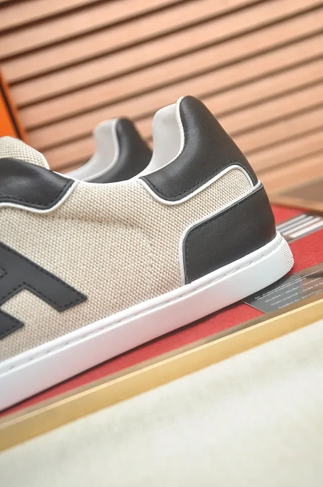 Hermès H-Logo Beige and Black Lifestyle Sneaker 2