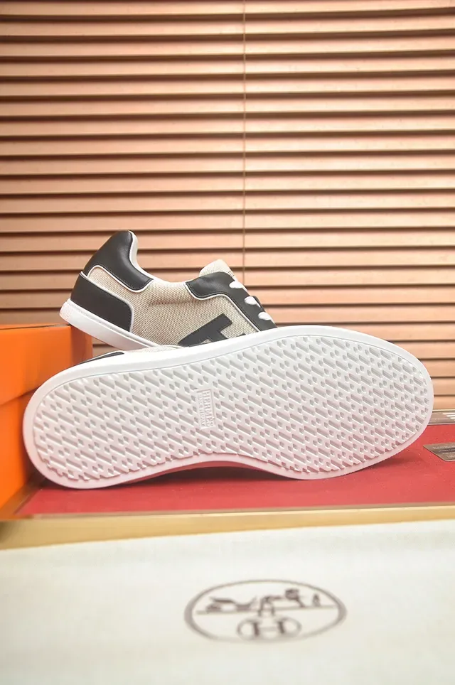 Hermès H-Logo Beige and Black Lifestyle Sneaker 3