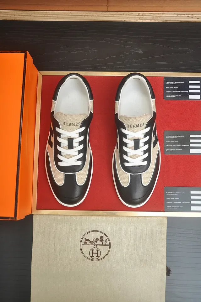 Hermès H-Logo Beige and Black Lifestyle Sneaker 5
