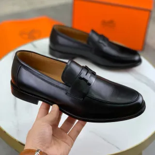 Hermès H-Logo Loafer Black Leather Loafer