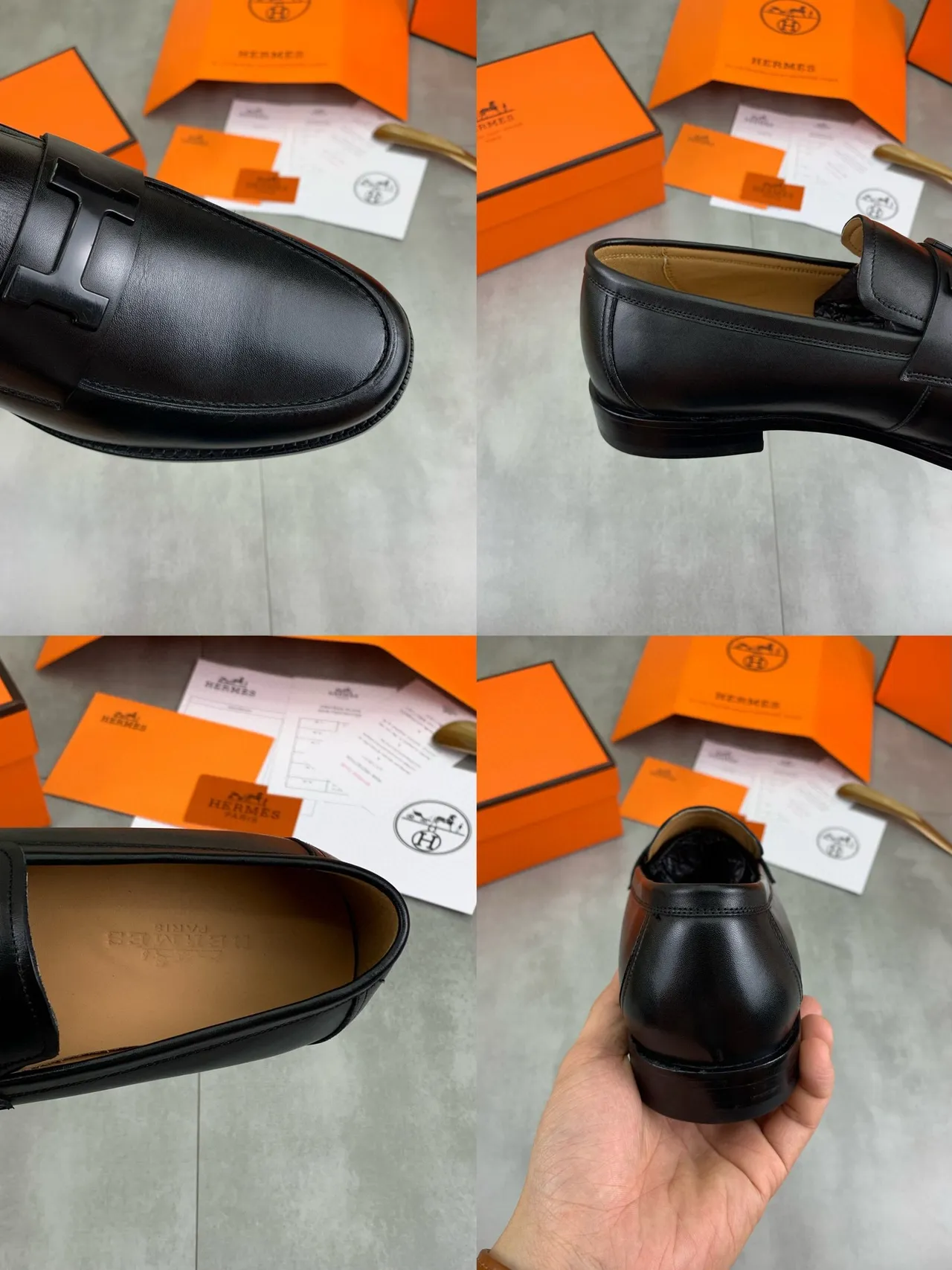 Hermès H-Logo Loafer Black Leather Loafer 2