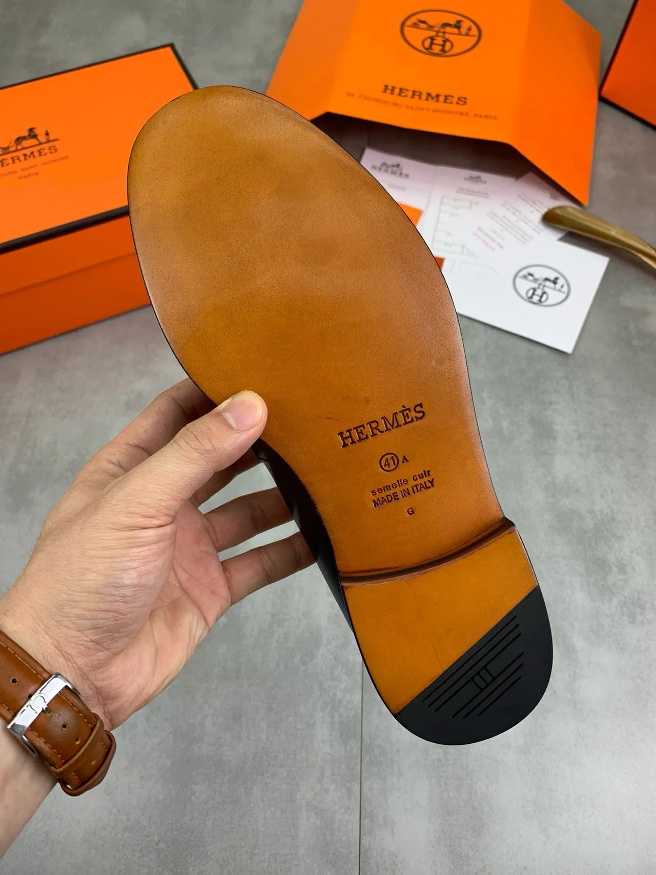 Hermès H-Logo Loafer Black Leather Loafer 3