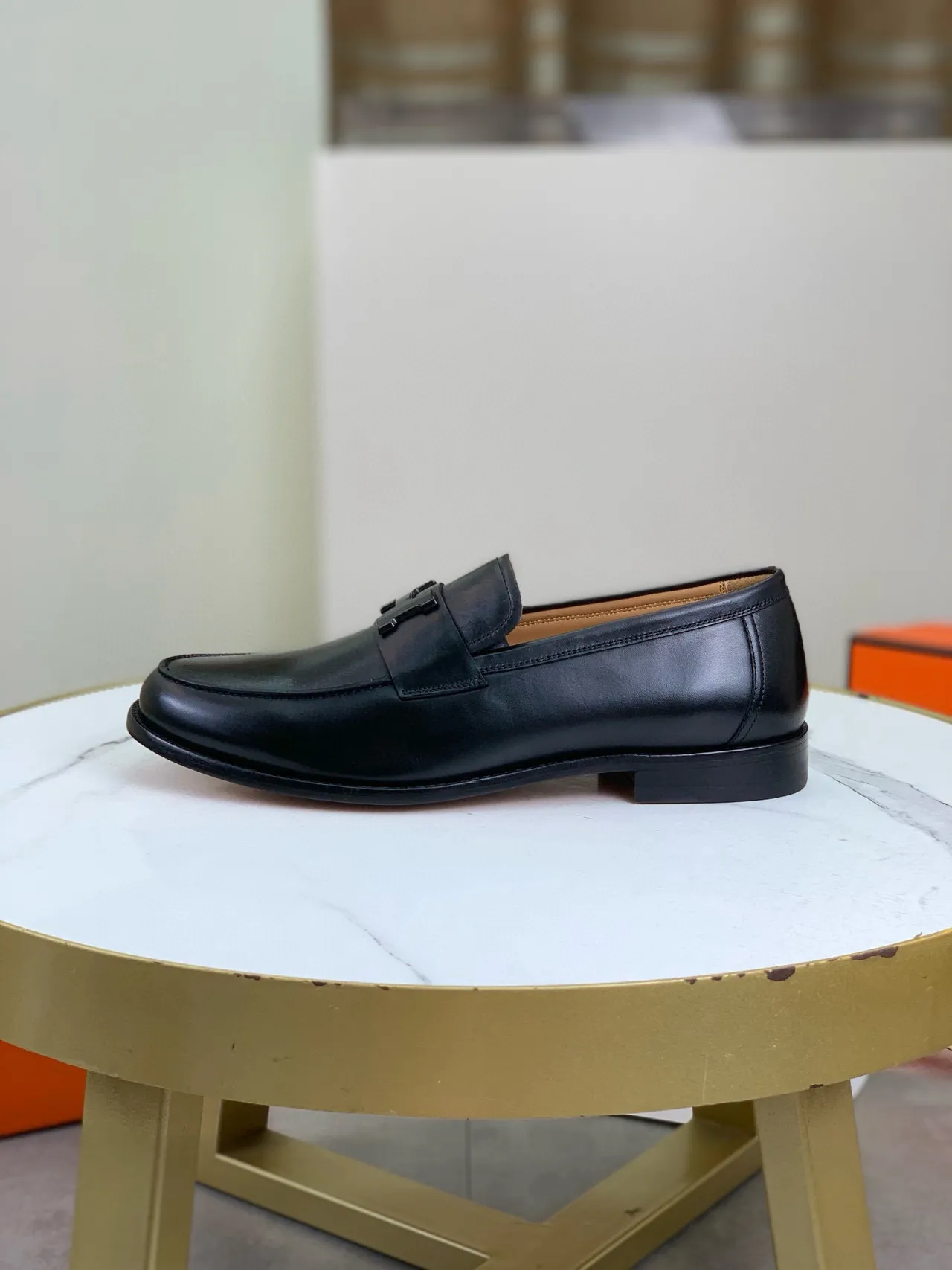 Hermès H-Logo Loafer Black Leather Loafer 6