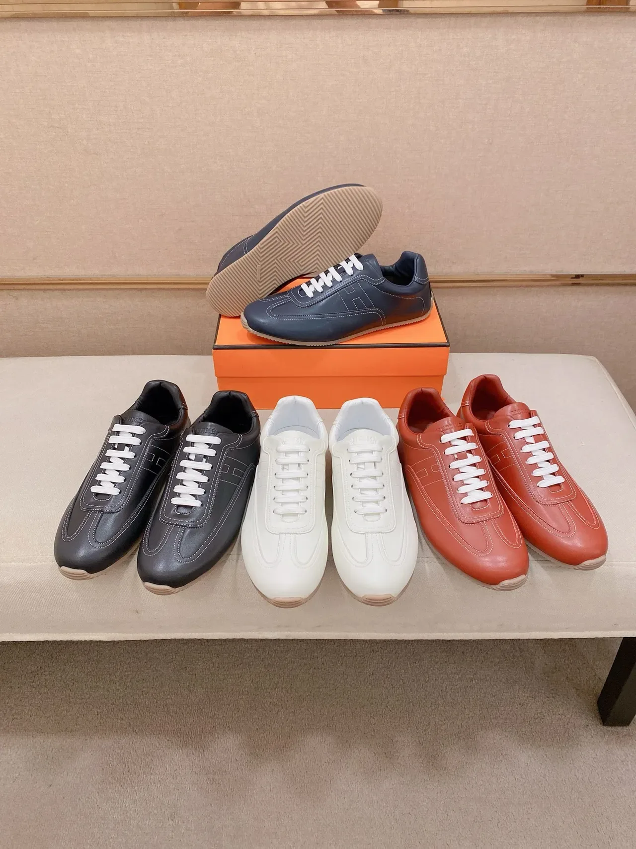 Hermès H-Racer Dark Gray Leather Lifestyle Sneaker 2