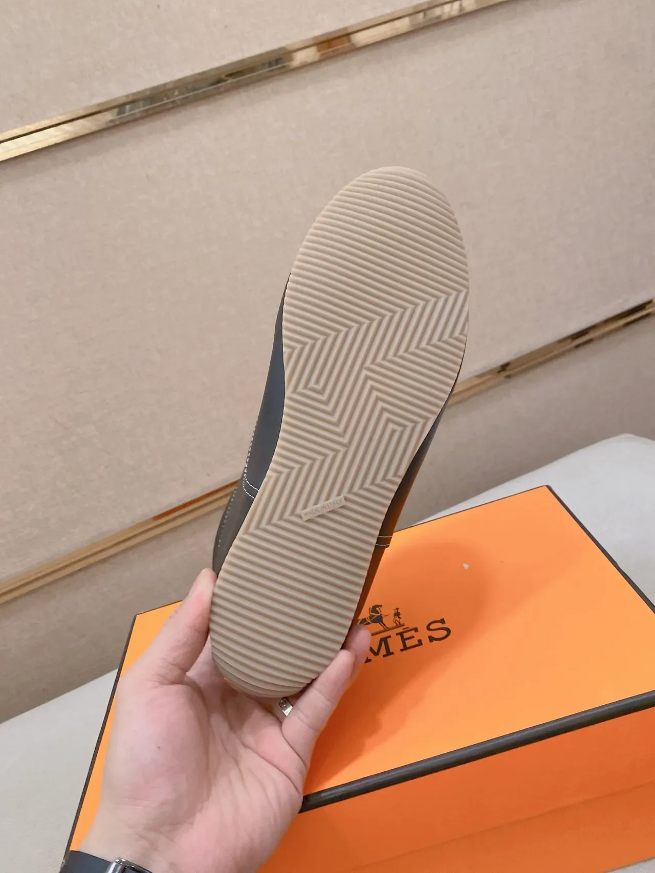 Hermès H-Racer Dark Gray Leather Lifestyle Sneaker 3