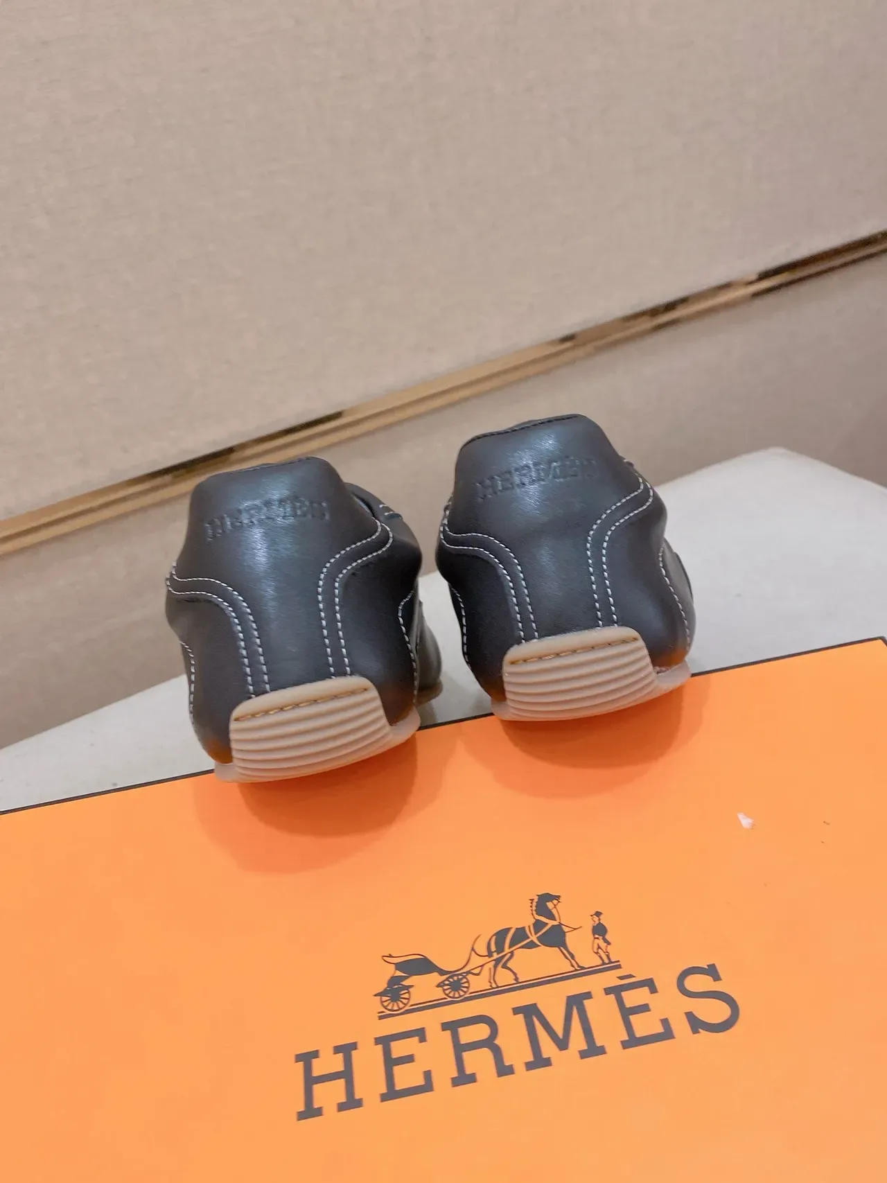 Hermès H-Racer Dark Gray Leather Lifestyle Sneaker 4