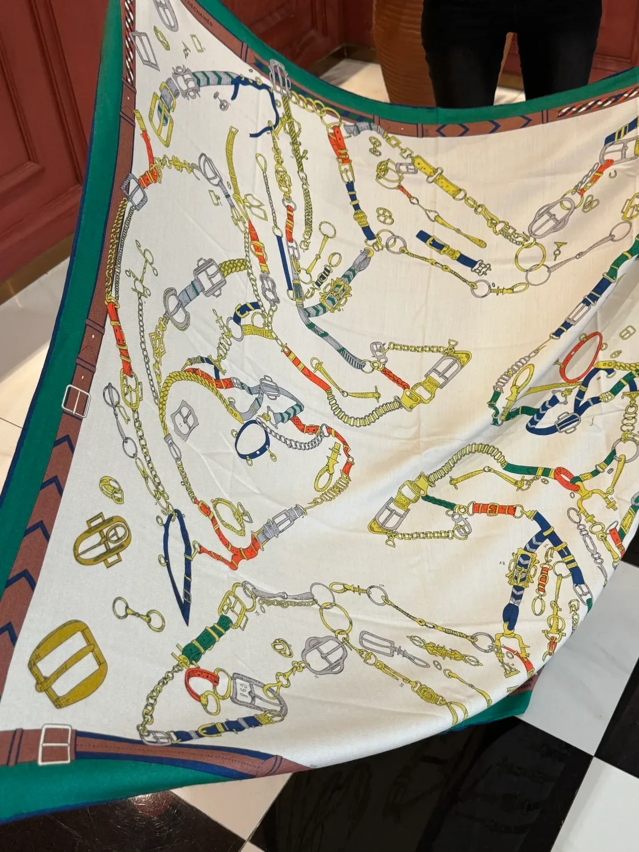Hermès Les Déchaînés Multicolor Equestrian Hardware Silk Scarf 1