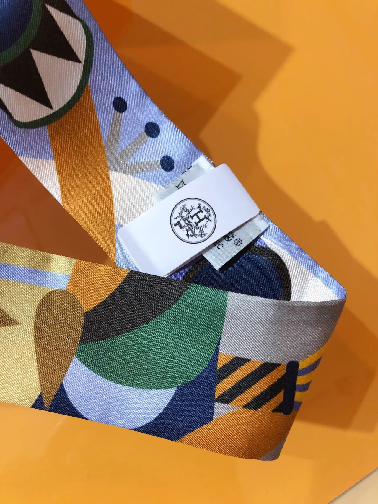 Hermès Multicolor Geometric Print Silk Scarf 6