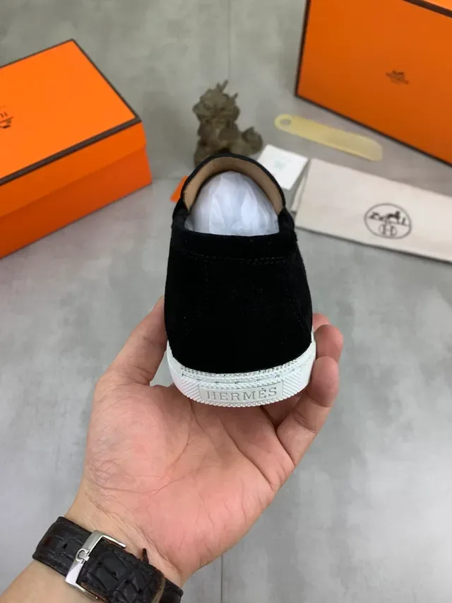 Hermès Oran Black Suede H-Buckle Loafer 3