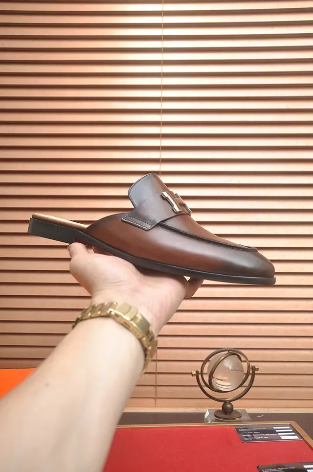 هيرميس Oran بني بيج جلد H-Buckle Hardware لوفر 4