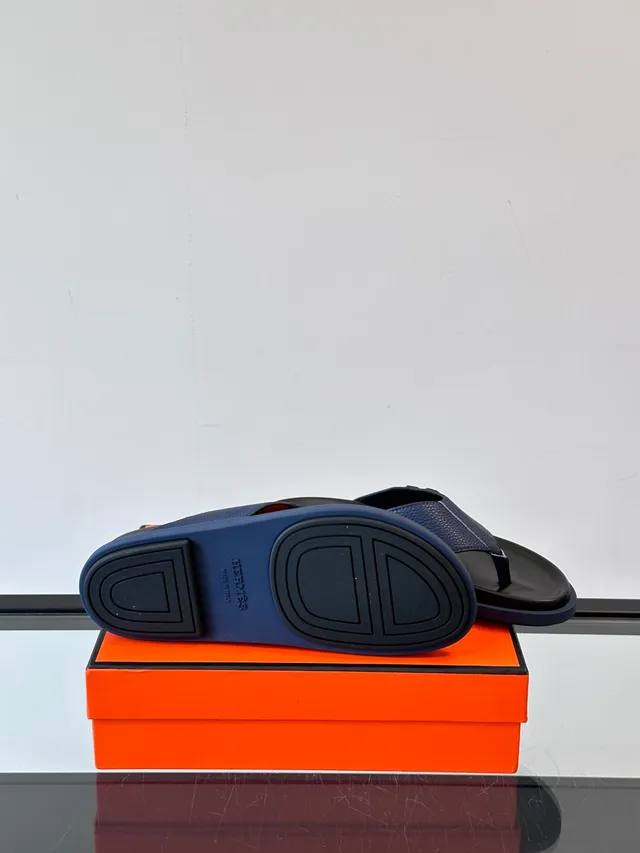Hermès Oran H-Logo Leather Slippers 5