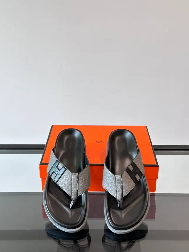 Hermès Oran H-Logo Leather Slippers 7