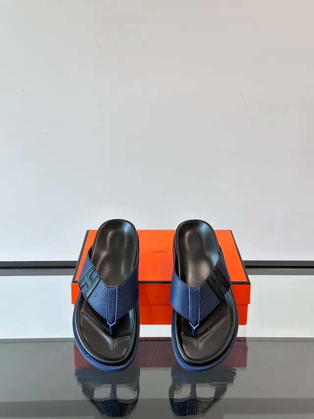 Hermès Oran H-Logo Leather Slippers 10