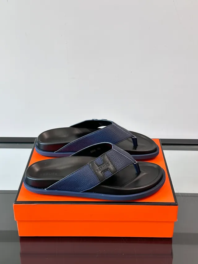 Hermès Oran H-Logo Leather Slippers 15