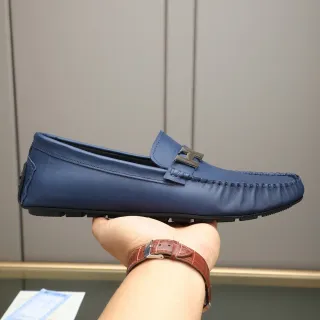 Hermès Oran Mocassin Cuir Bleu marine Mocassins